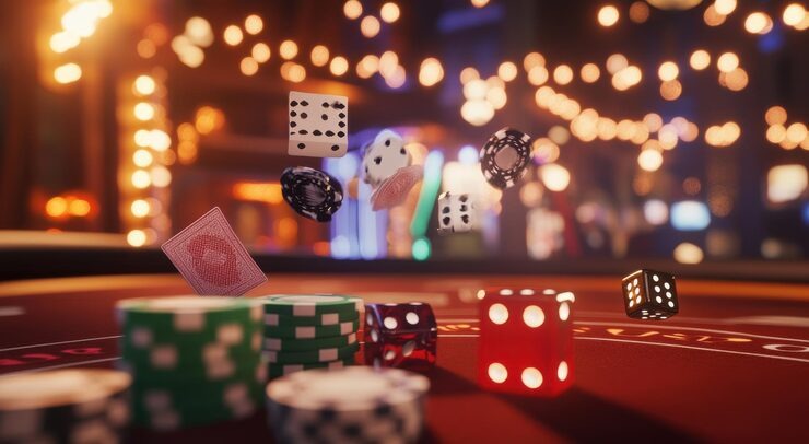 Live Sic Bo Dadu table with professional dealer and three dice in clear cage